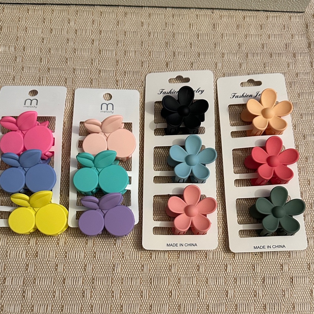 Vibrant Flower Hair Clips Set for Kids